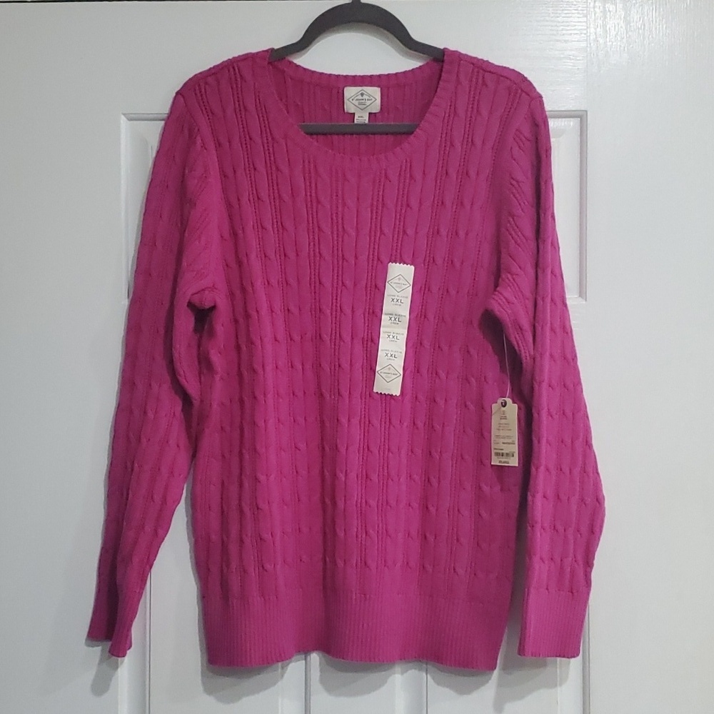 NWT ST JOHNS BAY XXL CLASSIC CABLE SWEATER
